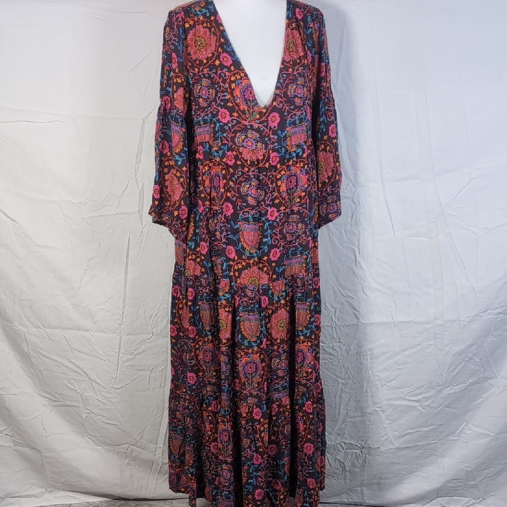 NATURAL LIFE Vibrant Patterned Maxi Dress NWT